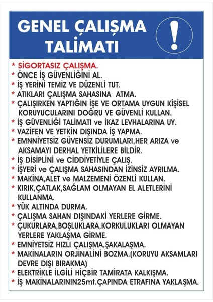 Genel Çalışma Talimatı Dijital Uv Folyo Baskı Uyarı Etiket Yapıştırma Sticker 12.5X17.5