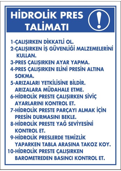 Hidrolik Pres Talimatı Dijital Uv Folyo Baskı Uyarı Etiket Yapıştırma Sticker 25X35 cm