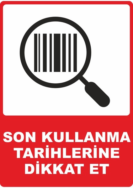 Son Kullanma Tarihlerine Dikkat Et Dijital Uv Folyo Baskı Uyarı Etiket Yapıştırma Sticker 12.5X17.5