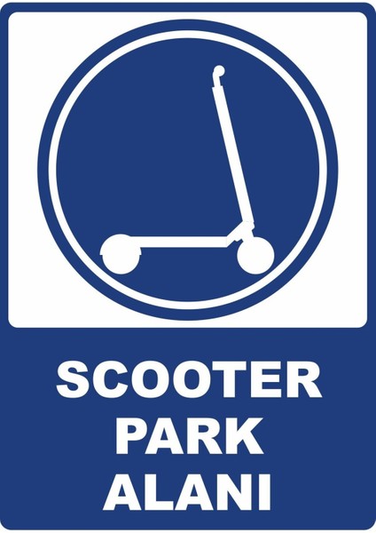 Scooter Park Alanı Dijital Uv Folyo Yapışkanlı Baskı Uyarı Etiket Yapıştırma Sticker 50X70 cm