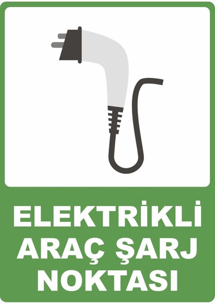 Elektrikli Araç Şarj Noktası Dijital Uv Folyo Yapışkan Baskı Uyarı Etiket Yapıştırma Sticker 25 x 35