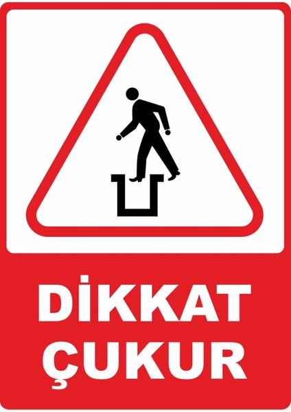 Dikkat Çukur Dijital Uv Folyo Yapışkan Baskı Uyarı Etiket Yapıştırma Sticker 25X35