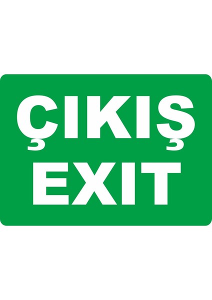 ChicArt Design Studio Çıkış Exıt Dijital Uv Folyo Yapışkan Baskı Uyarı Etiket Yapıştırma Sticker 35X25