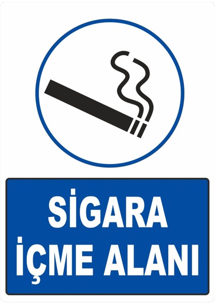 Sigara Içme Alanı Dijital Uv Folyo Yapışkanlı Baskı Uyarı Etiket Yapıştırma Sticker 25X35 cm