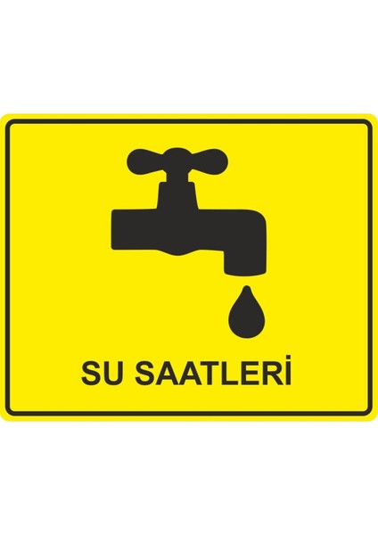 Su Saatleri Dijital Uv Folyo Yapışkanlı Baskı Uyarı Etiket Yapıştırma Sticker 16X13 cm