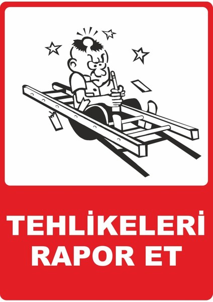 Tehlikeleri Rapor Et Dijital Uv Folyo Baskı Uyarı Etiket Yapıştırma Sticker 12.5X17.5