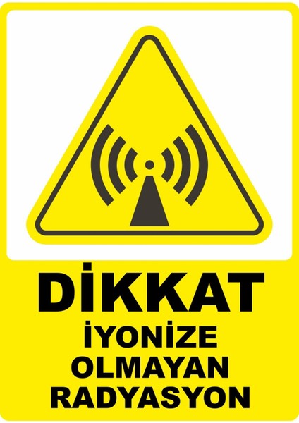 Dikkat Iyonize Olmayan Radyasyon Dijital Uv Folyo Yapışkan Baskı Uyarı Etiket Yapıştırma Sticker