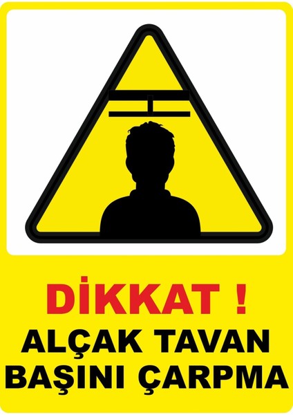 Alçak Tavan Dijital Uv Folyo Baskı Yapışkanlı Uyarı Etiketi Yapıştırma Sticker 12.5X17.5 cm