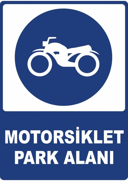 Motorsiklet Park Alanı Dijital Uv Folyo Baskı Uyarı Etiket Yapıştırma Sticker 25X35