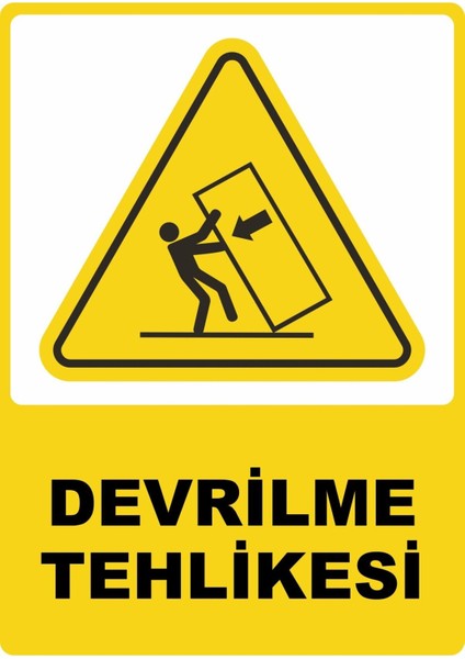 Devrilme Tehlikesi Dijital Uv Folyo Baskı Uyarı Etiket Yapıştırma Sticker 25X35
