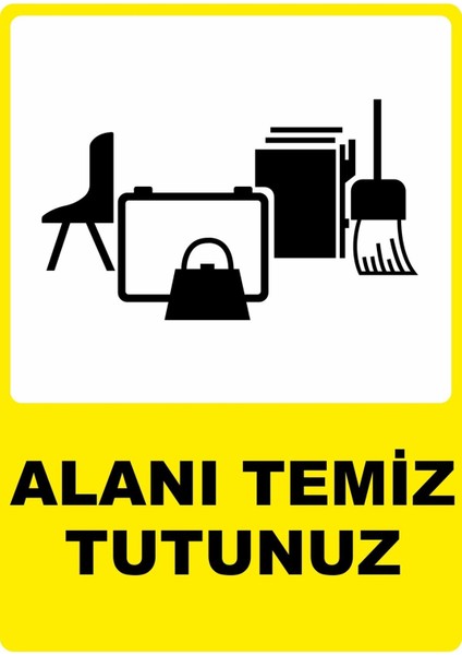 Alanı Temiz Tutunuz Dijital Uv Folyo Yapışkan Baskı Uyarı Etiket Yapıştırma Sticker 12.5X17.5