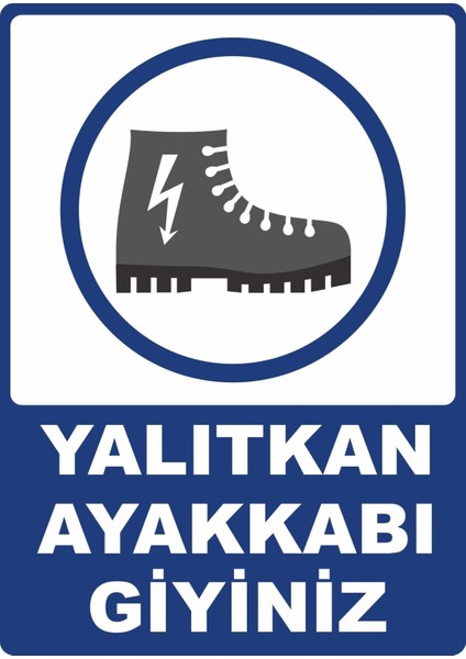 Yalıtkan Ayakkabı Giyiniz Dijital Uv Folyo Baskı Uyarı Etiket Yapıştırma Sticker 12.5X17.5