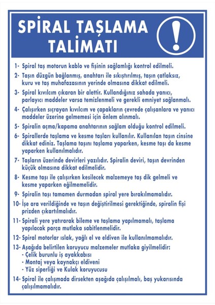 Spiral Taşlama Talimatı Dijital Uv Folyo Baskı Uyarı Etiket Yapıştırma Sticker 25X35 cm