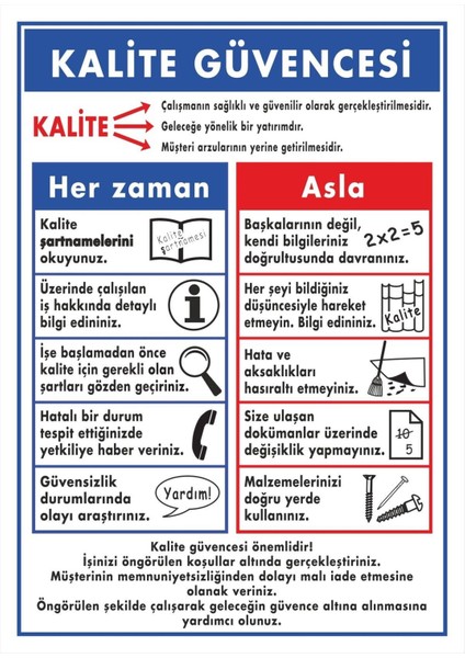 Kalite Güvencesi Pvc Plakalı Uyarı Levhası Dekota Dijital Uv Sticker 25X35