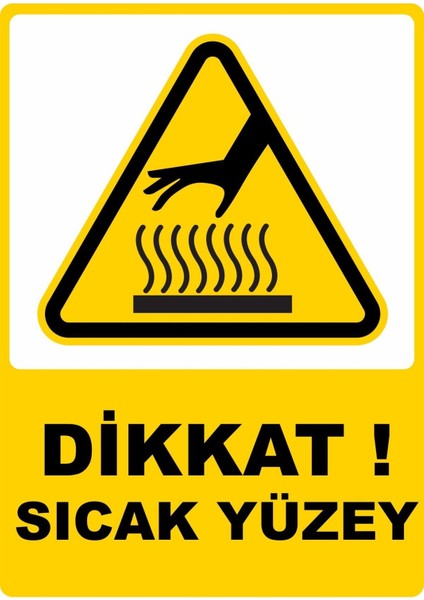 Dikkat Sıcak Yüzey Dijital Uv Folyo Yapışkanlı Baskı Uyarı Etiket Yapıştırma Sticker 25X35 cm