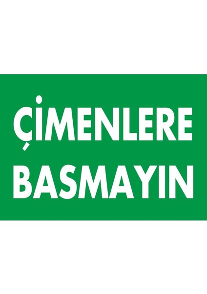 Çimlere Basmayın Dijital Uv Folyo Baskı Uyarı Etiket Yapıştırma Sticker 35X25 cm