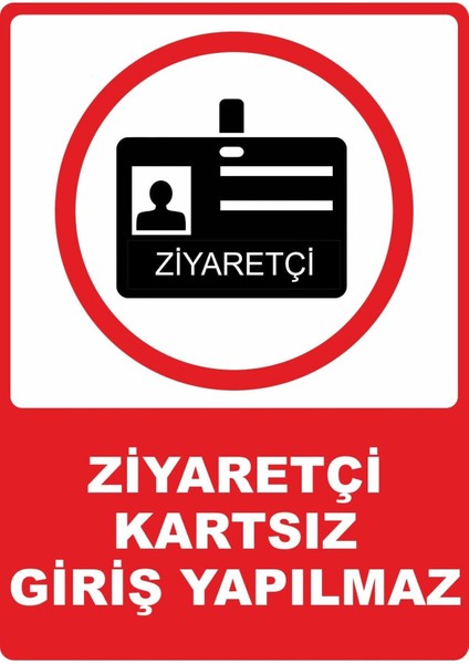 Ziyaretçi Kartsız Giriş Yapılmaz Dijital Uv Folyo Yapışkan Baskıuyarı Etiket Sticker 12.5X17.5