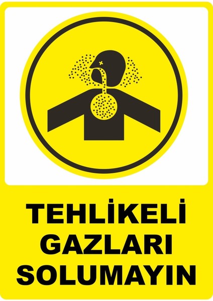 Tehlikeli Gazları Solumayın Dijital Uv Folyo Yapışkan Baskı Uyarı Etiket Yapıştırma Sticker 25X35