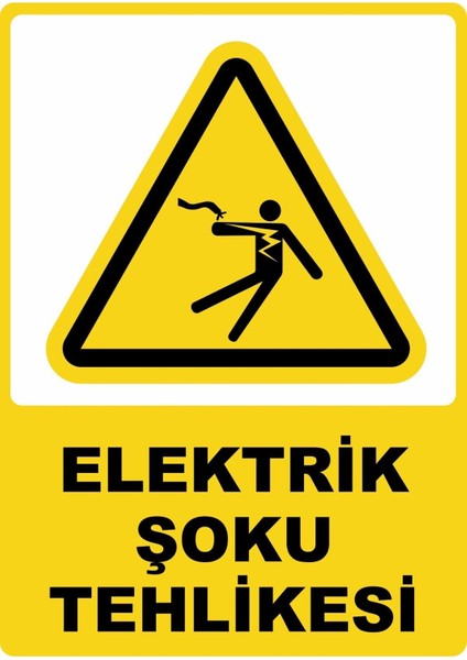 Elektrik Şoku Tehlikesi Dijital Uv Folyo Baskı Uyarı Etiket Yapıştırma Sticker 12.5X17.5