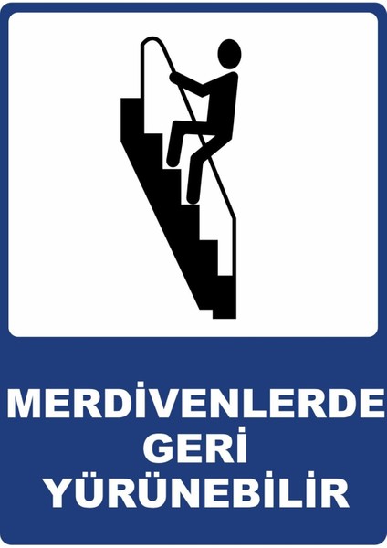 Merdivenlerde Geri Yürünebilir Dijital Uv Folyo Baskı Uyarı Etiket Yapıştırma Sticker 25X35