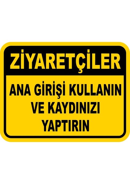 Ziyaretçiler Ana Girişi Kullanın Dijital Uv Folyo Yapışkan Baskı Uyarı Etiket Sticker 17.5X12.5