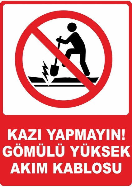 Kazı Yapmayın Gömülü Yüksek Akım Kablosu Dijital Uv Folyo Yapışkan Baskıuyarı Etiket Sticker 25X35