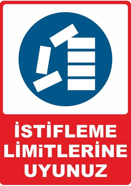 Istifleme Limitlerine Uyunuz Dijital Uv Folyo Yapışkan Baskı Uyarı Etiket Yapıştırma Sticker 25 x 35