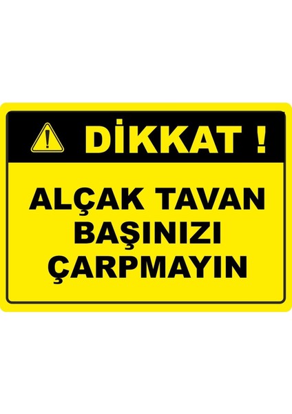 Alçak Tavan Dijital Uv Folyo Baskı Yapışkanlı Uyarı Etiketi Yapıştırma Sticker Mat 35X25 cm