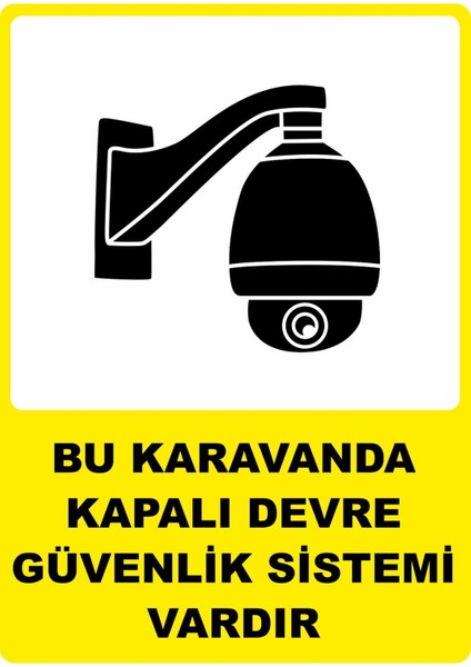 Karavanda Kapalı Devre Güvenlik Sistemi Dijital Uv Folyo Baskı Uyarı Etiket Yapıştırma Sticker 25X35