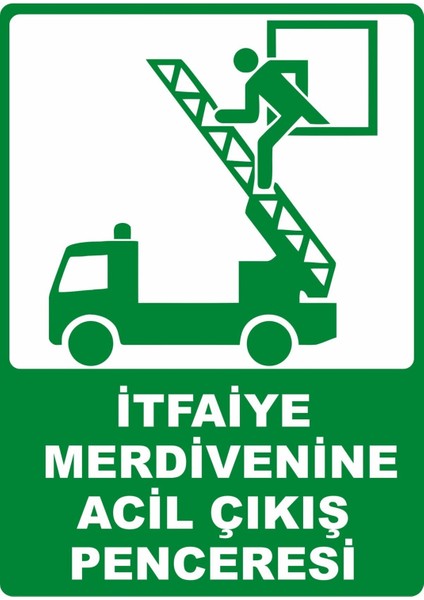Itfaiye Merdivenine Acil Çıkış Dijital Uv Folyo Baskı Uyarı Etiket Yapıştırma Sticker 12.5X17.5