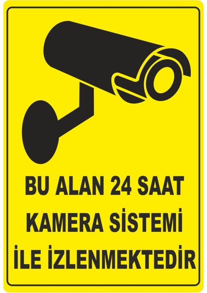 ChicArt Design Studio 24 Saat Kamera Sistemi Ile Izlenmektedir Dijital Uv Folyo Baskı Uyarı Etiket  Sticker 12.5X17.5