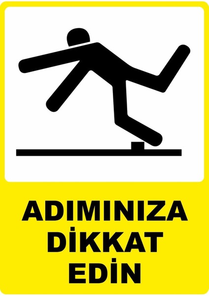 Adımınıza Dikkat Edin Dijital Uv Folyo Yapışkan Baskı Uyarı Etiket Yapıştırma Sticker 12.5X17.5
