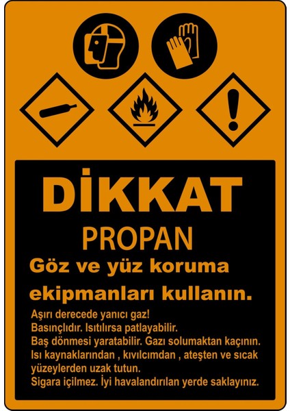 Dikkat Propan Kullanın Dijital Uv Folyo Yapışkan Baskı Uyarı Etiket Yapıştırma Sticker 25X35