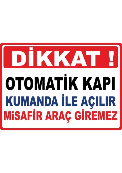 Otomatik Kapı Dijital Uv Folyo Baskı Uyarı Etiket Yapıştırma Sticker 35X25 cm
