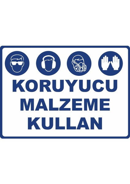 Koruyucu Malzeme Kullan Dijital Uv Folyo Baskı Yapışkanlı Uyarı Etiket Yapıştırma Sticker 35X25 cm