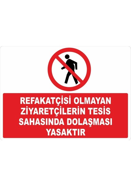 Refakatçisi Olmayan Ziyaretçi Dijital Uv Folyo Yapışkan Baskı Uyarı Etiket Sticker 17.5X12.5