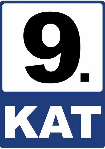 9. Kat Pvc Plakalı Uyarı Levhası Dekota Dijital Uv Baskı Yapışkanlı 25X35 cm