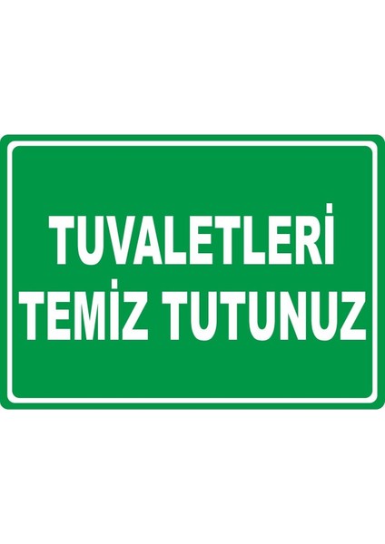 Tuvaletleri Temiz Tutunuz Dijital Uv Folyo Yapışkan Baskı Uyarı Etiket Yapıştırma Sticker 35X25