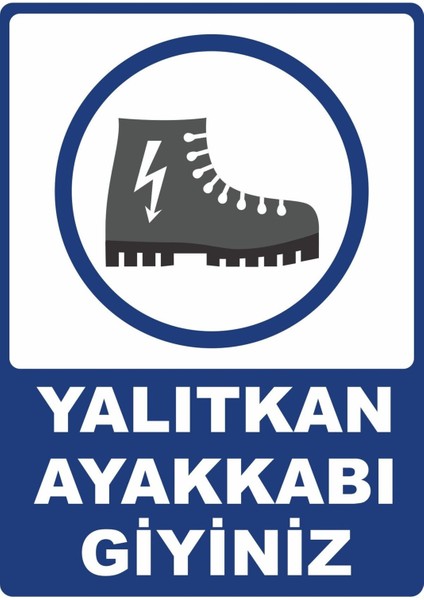 Yalıtkan Ayakkabı Giyiniz Dijital Uv Folyo Baskı Uyarı Etiket Yapıştırma Sticker 25X35