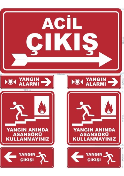 Acil Çıkış Seti Dijital Uv Folyo Baskı Uyarı Etiket Yapıştırma Sticker