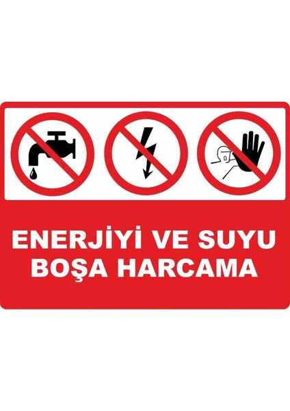 Enerjiyi Suyu Boşa Harcama Dijital Uv Folyo Baskı Yapışkan Uyarı Etiket Yapıştırma Sticker 17.5X12.5