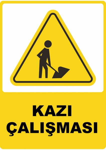 Kazı Çalışması Dijital Uv Folyo Yapışkan Baskı Uyarı Etiket Yapıştırma Sticker 25X35