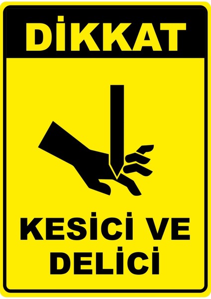 Dikkat Kesici ve Delici Dijital Uv Folyo Yapışkan Baskı Uyarı Etiket Yapıştırma Sticker 25X35