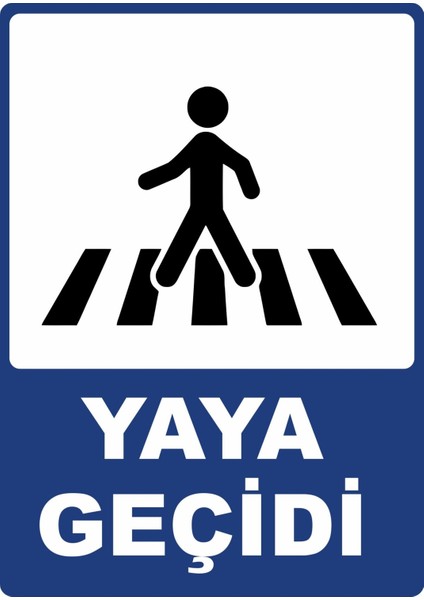 Yaya Geçidi Dijital Uv Folyo Baskı Uyarı Etiket Yapıştırma Sticker 25X35