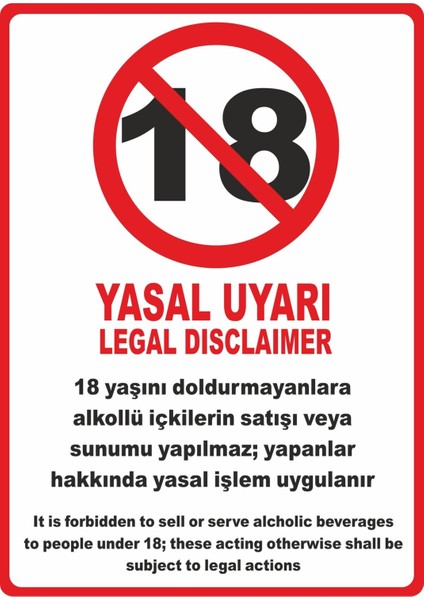 18 Yaşından Küçükler #3 Dijital Uv Folyo Baskı Uyarı Etiket Yapıştırma Sticker 25X35 cm
