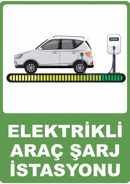 Elektrikli Araç Şarj Istasyonu Dijital Uv Folyo Yapışkan Baskı Uyarı Etiket Sticker 12.5X17.5