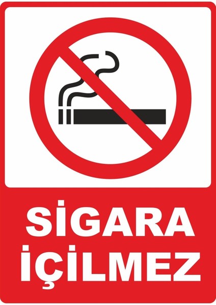 Sigara Içilmez Dijital Uv Folyo Yapışkanlı Baskı Uyarı Etiket Yapıştırma Sticker 12.5X17.5 cm