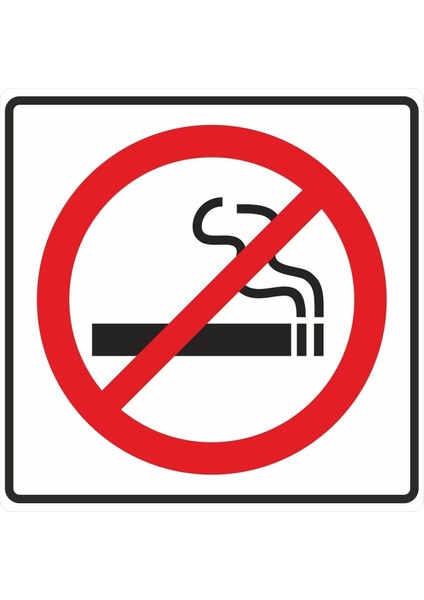Sigara Içilmez Dijital Pvc Plakalı Uyarı Levhası Dekota Dijital Uv Baskı Yapışkanlı 12.5X17.5 cm