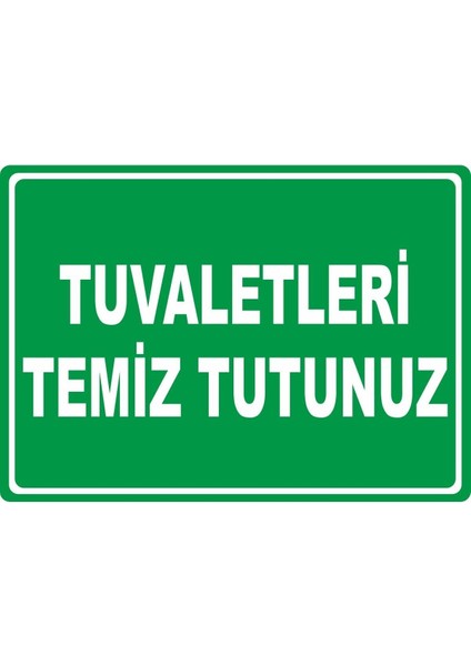 Tuvaletleri Temiz Tutunuz Dijital Uv Folyo Yapışkan Baskı Uyarı Etiket Yapıştırma Sticker 17.5X12.5