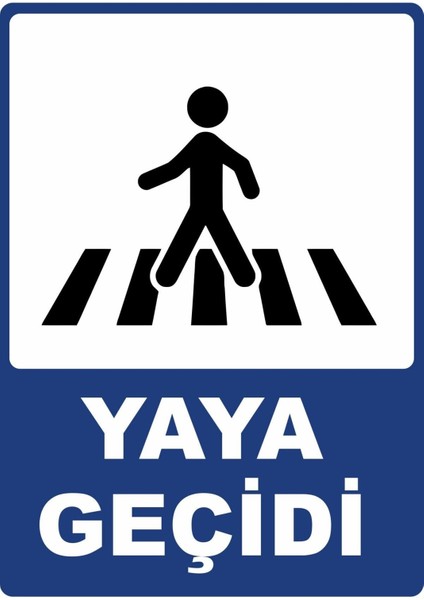 Yaya Geçidi Dijital Uv Folyo Baskı Uyarı Etiket Yapıştırma Sticker 12.5X17.5